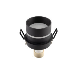 Встраиваемый светильник влагозащ., IP 44, до 15 Вт, GU10, черный, алюминий, Denkirs DK2404-BK