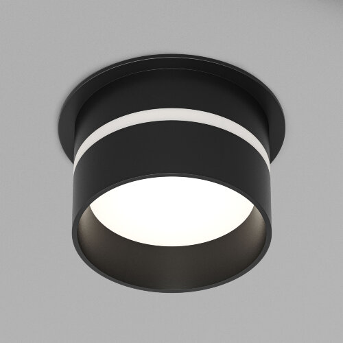 DK2404-BK Встраиваемый светильник влагозащ., IP 44, до 15 Вт, GU10, черный, алюминий.