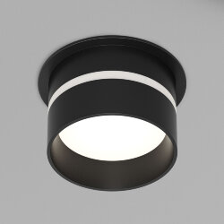 Встраиваемый светильник влагозащ., IP 44, до 15 Вт, GU10, черный, алюминий, Denkirs DK2404-BK