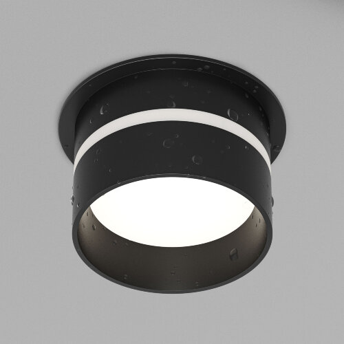 DK2404-BK Встраиваемый светильник влагозащ., IP 44, до 15 Вт, GU10, черный, алюминий. Фото 3