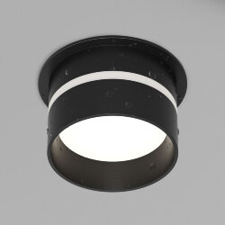 Встраиваемый светильник влагозащ., IP 44, до 15 Вт, GU10, черный, алюминий, Denkirs DK2404-BK