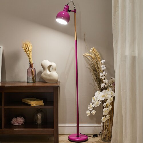 UML-T702 E14 PINK Торшер напольный под лампу Е14, 60W, с регулировкой наклона, Механический выключатель, Розовый - фото 10