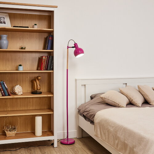 UML-T702 E14 PINK Торшер напольный под лампу Е14, 60W, с регулировкой наклона, Механический выключатель, Розовый - фото 11