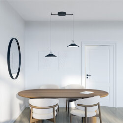 Cветильник для трека-ремня Belty, серия Flow, со светодиодом, D300*H71мм, 48V DC, 20W, RA90, 120°, 3000K, IP20, черный, алюминий, Denkirs DK5565-BK