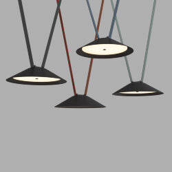 Cветильник для трека-ремня Belty, серия Flow, со светодиодом, D300*H71мм, 48V DC, 20W, RA90, 120°, 3000K, IP20, черный, алюминий, Denkirs DK5565-BK