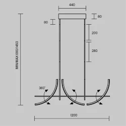 Подвесной светильник Wabi 2700-4000K 32Вт (Черный)