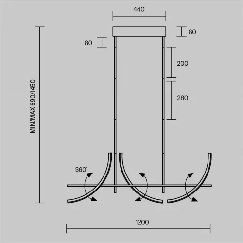 Подвесной светильник Wabi 2700-4000K 32Вт (Черный) - фото 8