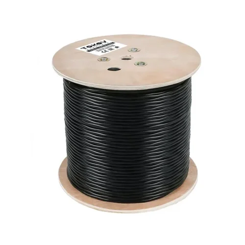 Кабель витая пара F/UTP 4х2х24AWG(0.48мм) + трос кат.5E PE outdoor Fluke tested 305м (м) TOKOV ELECTRIC TKE-C05-F/UTP-42-5E-305-ODC - фото