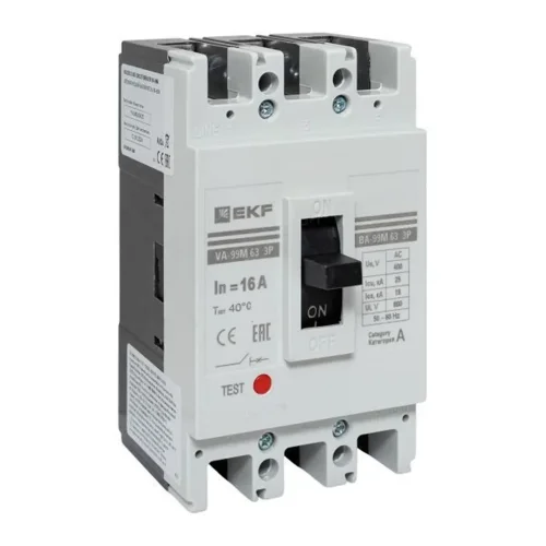 Выключатель автоматический 3п 63/16А 25кА ВА-99М PROxima EKF mccb99-63-16m - фото
