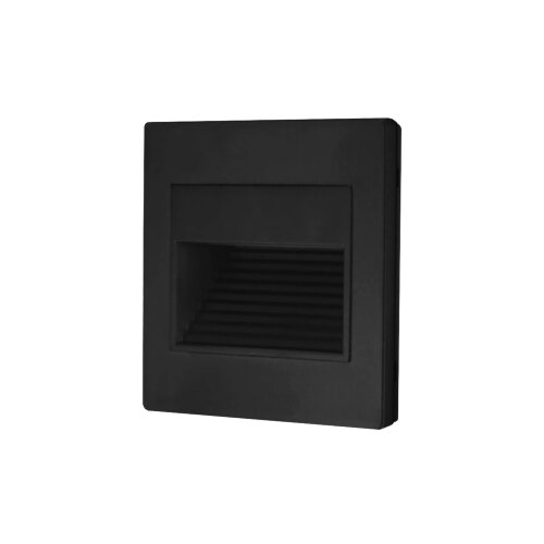 DK3050-BK Светильник встраиваемый в стену, IP 20, LED 3000, 1 Вт, черный пластик.