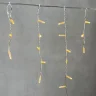 Гирлянда Бахрома с Колпачком 3,1 x 0,5 м Тепло-Белая 220В, 120 LED, Провод Прозрачный ПВХ, IP65. Фото 2.