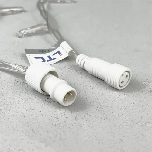 Гирлянда Бахрома с Колпачком 3,1 x 0,5 м Тепло-Белая 220В, 120 LED, Провод Прозрачный ПВХ, IP65. Фото 4.