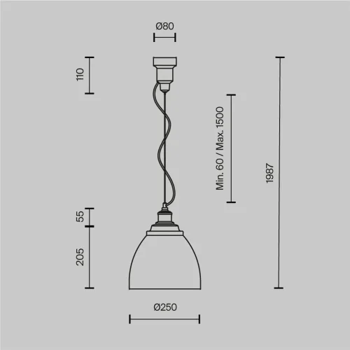 Подвесной светильник Bellevue E27х1 60Вт (Белый) - фото