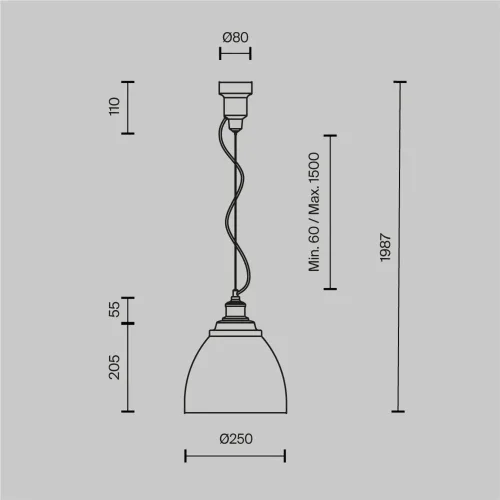 Подвесной светильник Bellevue E27х1 60Вт (Белый) - фото 16