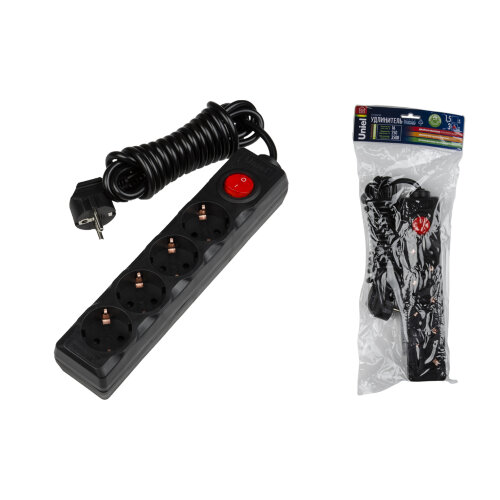 S-GCD4-3B BLACK Удлинитель серии Standart, шнур 3м., 4 гнезда, с-з, Черный. - фото 5