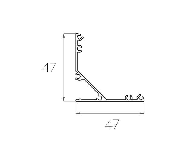 Профиль угловой алюминиевый LC-LPU-4747-2 Anod - фото 2