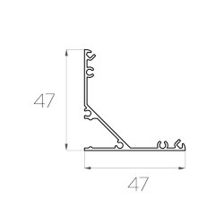 Профиль угловой алюминиевый LC-LPU-4747-2 Anod