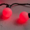 Гирлянда «Шарики» 5м Красная 220В, Диаметр Шарика 40мм, 20 LED, Провод Черный Каучук, IP65. Фото 2.