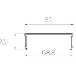 Рассеиватель поликарбонатный для профиля LC-LRM-M69-2 матовый