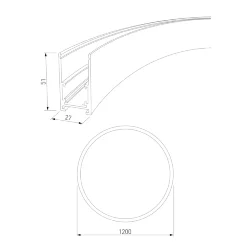 Slim Magnetic Накладной радиусный шинопровод черный ⌀ 1200мм 85161/00 85161/00 (066498)