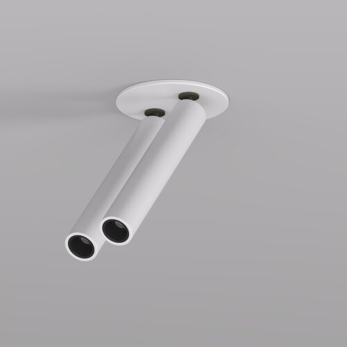 DK2518-WB Поворотный встраиваемый светильник SPACE со светодиодом H138mm d23mm 220V 2*8W 38° 4000К IP20 белый/черный алюминий.