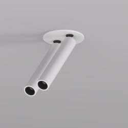 Поворотный встраиваемый светильник SPACE со светодиодом H138mm d23mm 220V 2*8W 38° 4000К IP20 белый/черный алюминий, Denkirs DK2518-WB