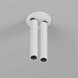 Поворотный встраиваемый светильник SPACE со светодиодом H138mm d23mm 220V 2*8W 38° 4000К IP20 белый/черный алюминий, Denkirs DK2518-WB