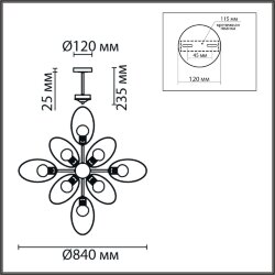 Люстра потолочная «LUMION» 8193/8C, серия: VIVANA (крепление на планке) - -