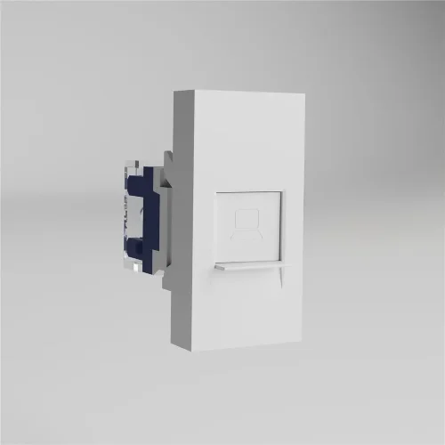 W1281101/ Модульная розетка Ethernet RJ-45 6 cat. 22,5*45 (белый) W1281101 - фото
