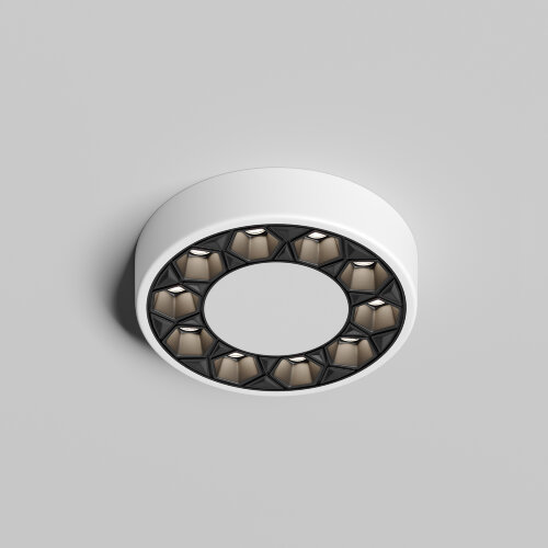 DK2440-WB Встраиваемый светильник DUAL 5+5 Вт, LED 4000K, IP 20, d90mm, белый/черный, алюминий/акрил. Фото 3