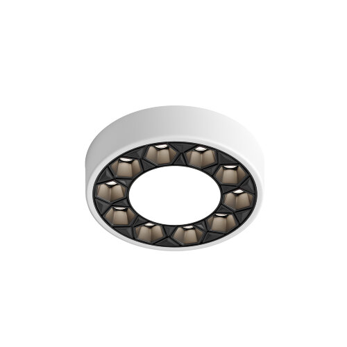 DK2440-WB Встраиваемый светильник DUAL 5+5 Вт, LED 4000K, IP 20, d90mm, белый/черный, алюминий/акрил. Фото 4