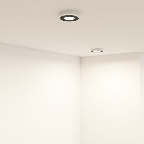 DK2440-WB Встраиваемый светильник DUAL 5+5 Вт, LED 4000K, IP 20, d90mm, белый/черный, алюминий/акрил. Фото 6