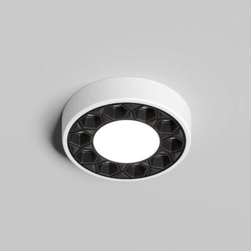 DK2440-WB Встраиваемый светильник DUAL 5+5 Вт, LED 4000K, IP 20, d90mm, белый/черный, алюминий/акрил. Фото 2