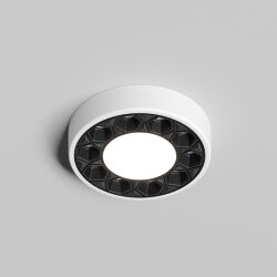 Встраиваемый светильник DUAL 5+5 Вт, LED 4000K, IP 20, d90mm, белый/черный, алюминий/акрил, Denkirs DK2440-WB