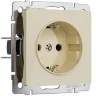 Розетка с заземлением и шторками (айвори акрил) W1171143 - фото