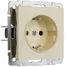 Розетка с заземлением и шторками (айвори акрил) W1171143 - фото 2