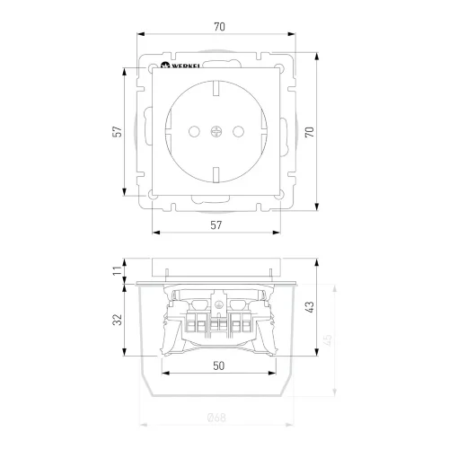 Розетка с заземлением и шторками (айвори акрил) W1171143 - фото 5