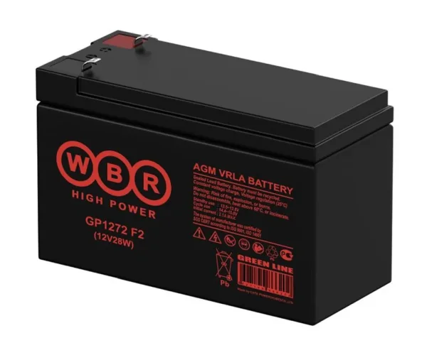 Аккумулятор 12В 7.2А.ч WBR GP1272 F2 (12V28W) WBR - фото 5