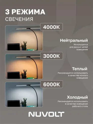 Настольный светильник NUVOLT LTBL-003B (Черный) - фото 9