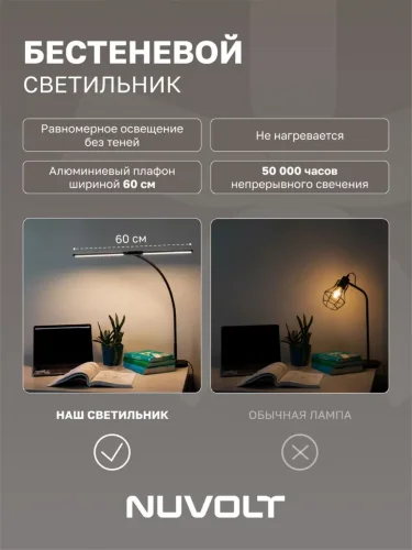 Настольный светильник NUVOLT LTBL-003B (Черный) - фото 15