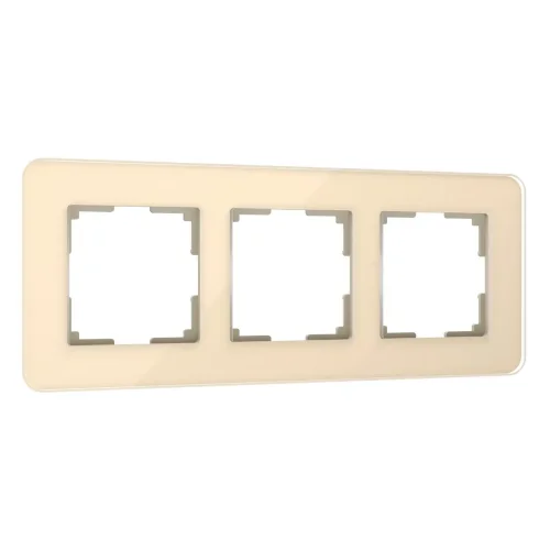 Рамка из стекла на 3 поста Elite айвори W0032443 - фото