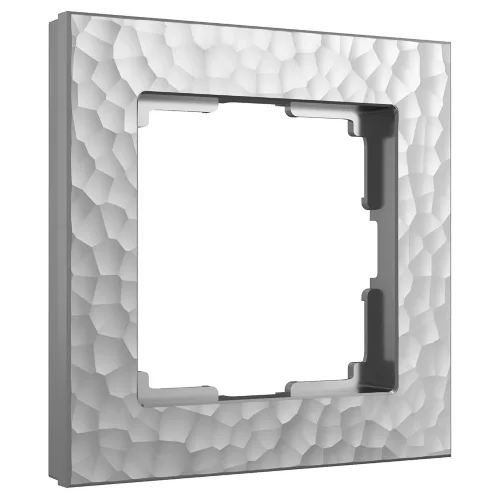 Рамка из поликарбоната на 1 пост Hammer серебряный W0012406 - фото