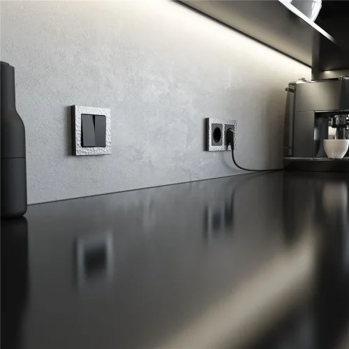 Рамка из поликарбоната на 1 пост Hammer серебряный W0012406 - фото 3