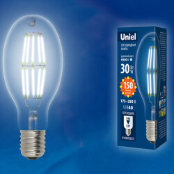LED-ED90-30W-NW-E40-CL GLP05TR Лампа светодиодная, прозрачная, Белый свет 4000K