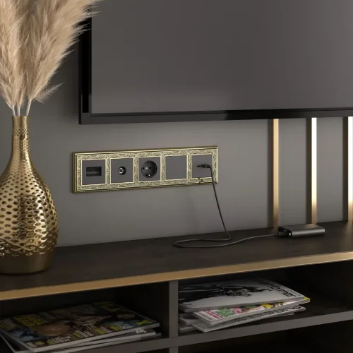 Розетка двойная Ethernet RJ-45 (черный матовый) W1182208 - фото 2