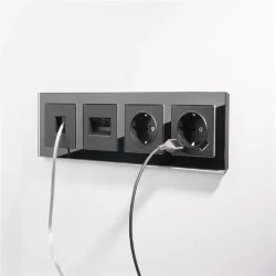 Розетка двойная Ethernet RJ-45 (черный матовый) W1182208