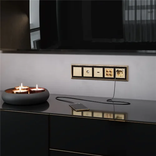 Акустическая розетка (шампань рифленый) W1185010 - фото 2