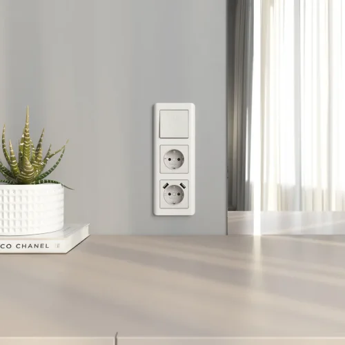 Розетка с заземлением (перламутровый рифленый) W1171013 - фото 2