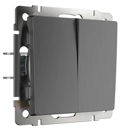 Выключатель  двухклавишный (графит рифленый) W1120004 - фото