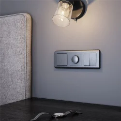 Выключатель двухклавишный (графит рифленый) W1120004